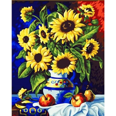 Napraforgó csokor - Gyémántkirakó (30x40 cm - 30 szín)