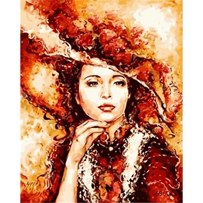 Hölgy kalapban /Elzbieta Brozek) (40x50 cm)