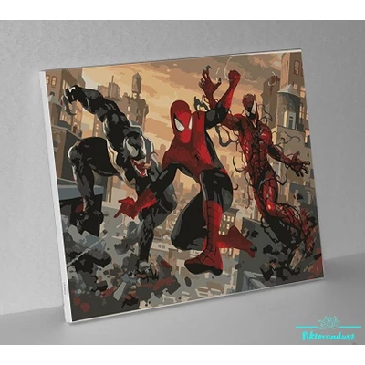 Pókember, Venom és Vérontó (50x40 cm)