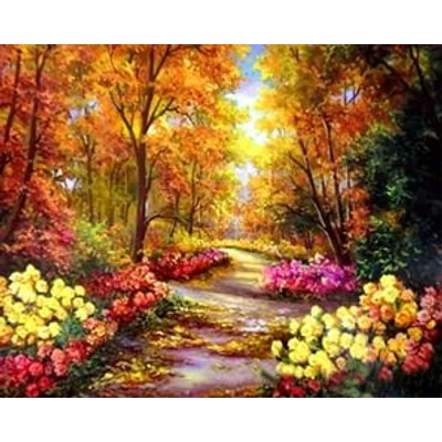 Virágos ösvény (50x40 cm)