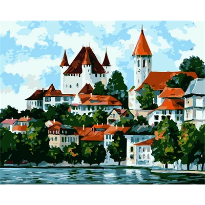 Felhők a Rajna felett /L. Afremov/ (50x40 cm)