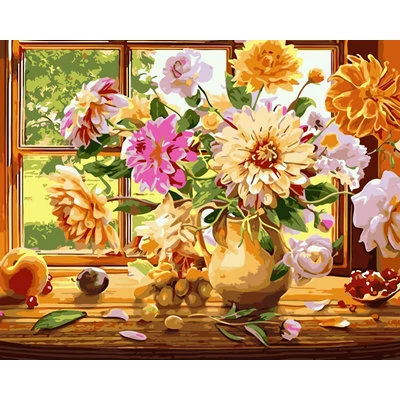 Csokor a virágoskertből - SZÁMFESTŐ (50x40 cm)