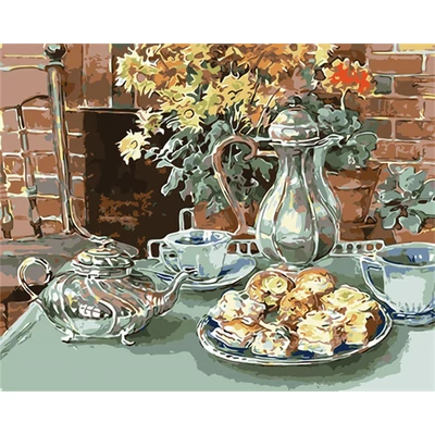 Elegáns uzsonna - SZÁMFESTŐ (50x40 cm)