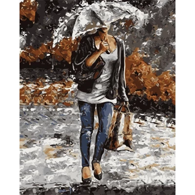 Esőben hazafelé (40x50 cm)