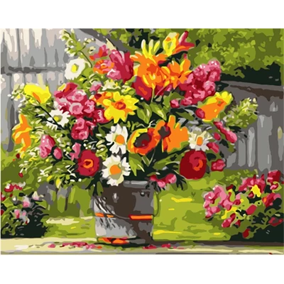 Kerti virágok - SZÁMFESTŐ (50x40 cm)