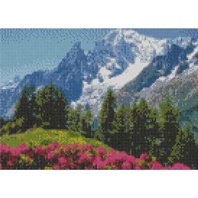 Virágok a hegyvidéken - Gyémántkirakó (40x30 cm - 30 szín)