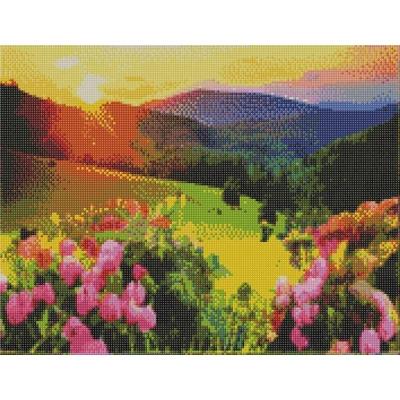 Virágos lankák - Gyémántkirakó (50x40 cm - 30 szín)