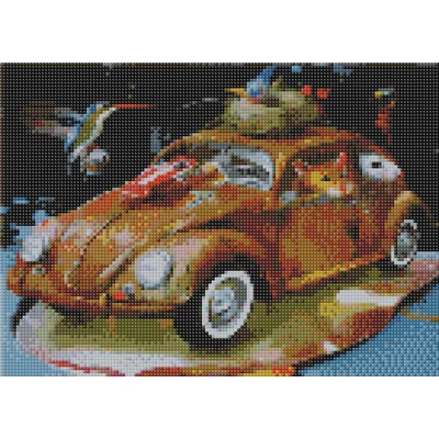 Narancs bogár - Gyémántkirakó (40x30 cm - 28 szín)