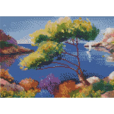 Cédrus az öbölben - Gyémántkirakó (40x30 cm - 30 szín)