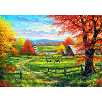 Vidéki birtok - Gyémántkirakó (50x40 cm - 30 szín)