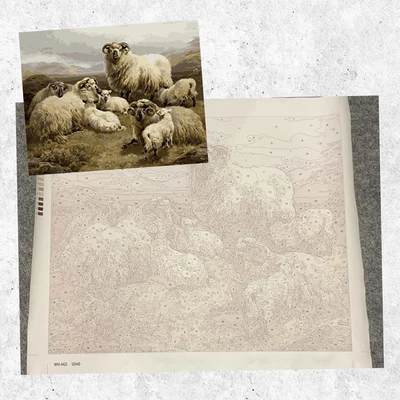 CSAK VÁSZON - Birkák a felföldön (50x40 cm)