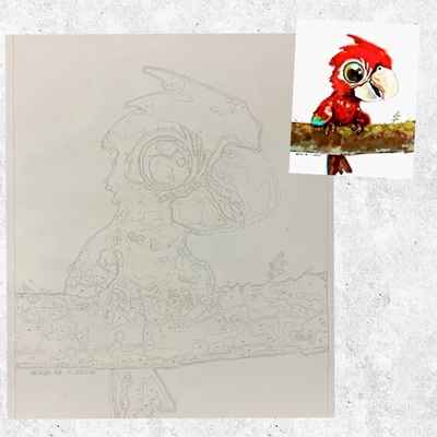 CSAK VÁSZON - Papagájbébi (40x50 cm)