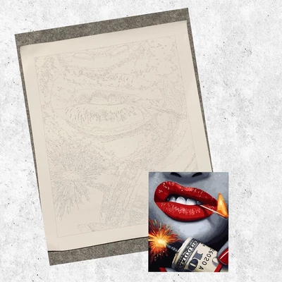 CSAK VÁSZON - Money & lipstick (50x40 cm)