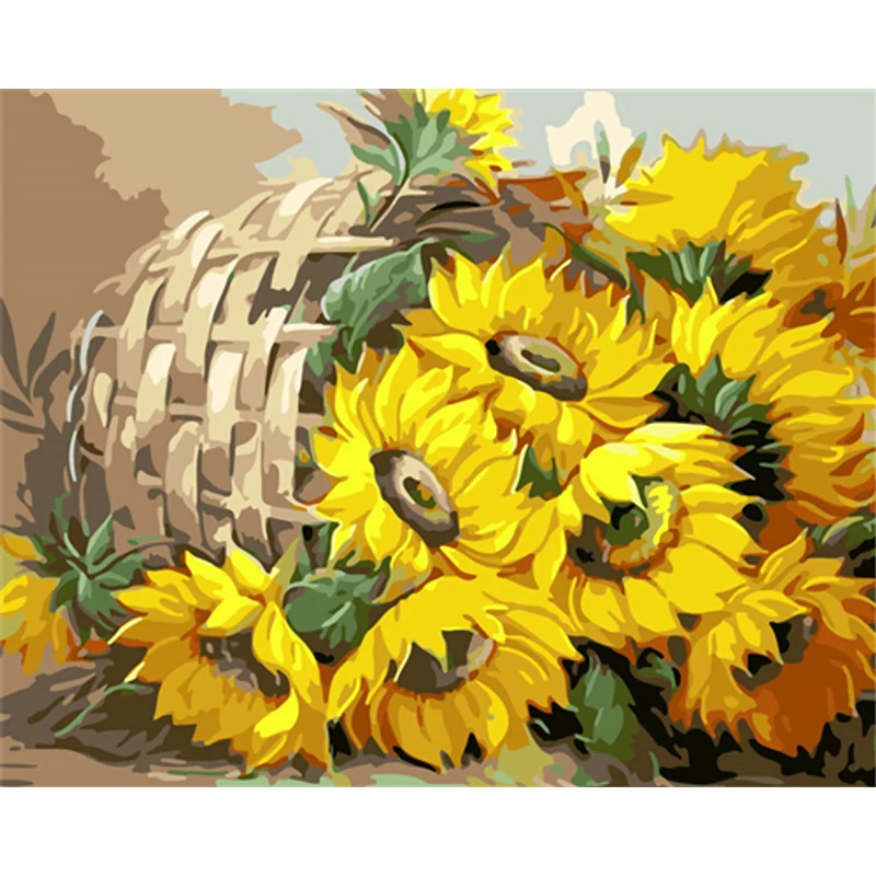Egy kosár napraforgó - SZÁMFESTŐ (50x40 cm)