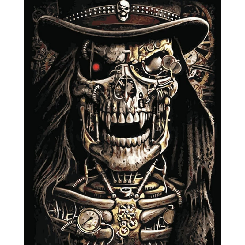 Steampunk koponya (40x50 cm)