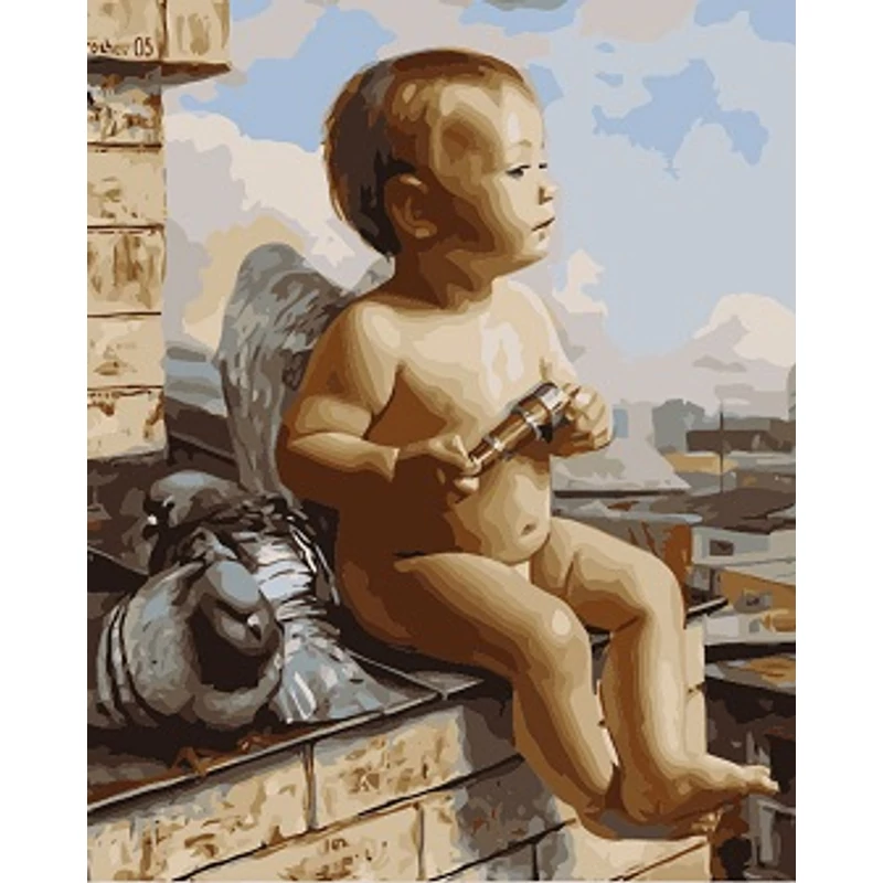 Putto galambokkal (40x50 cm)